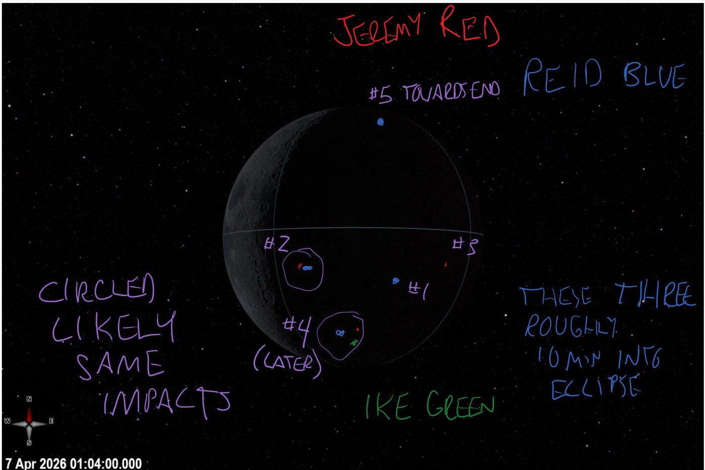 Source picture for: Artemis II Crew Moon Photo Annotations